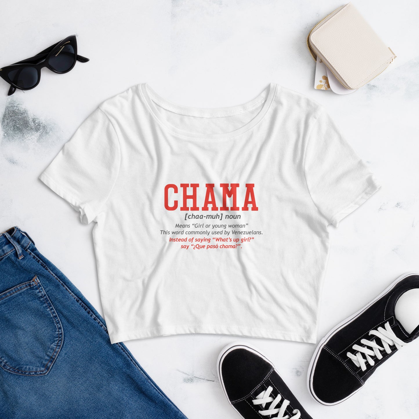CHAMA Expressions crop tee