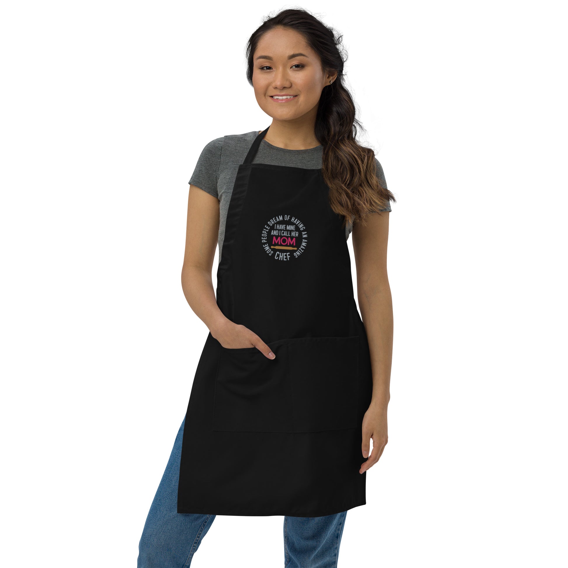 World's Best Chef Mom T Shirt Apron (dark)
