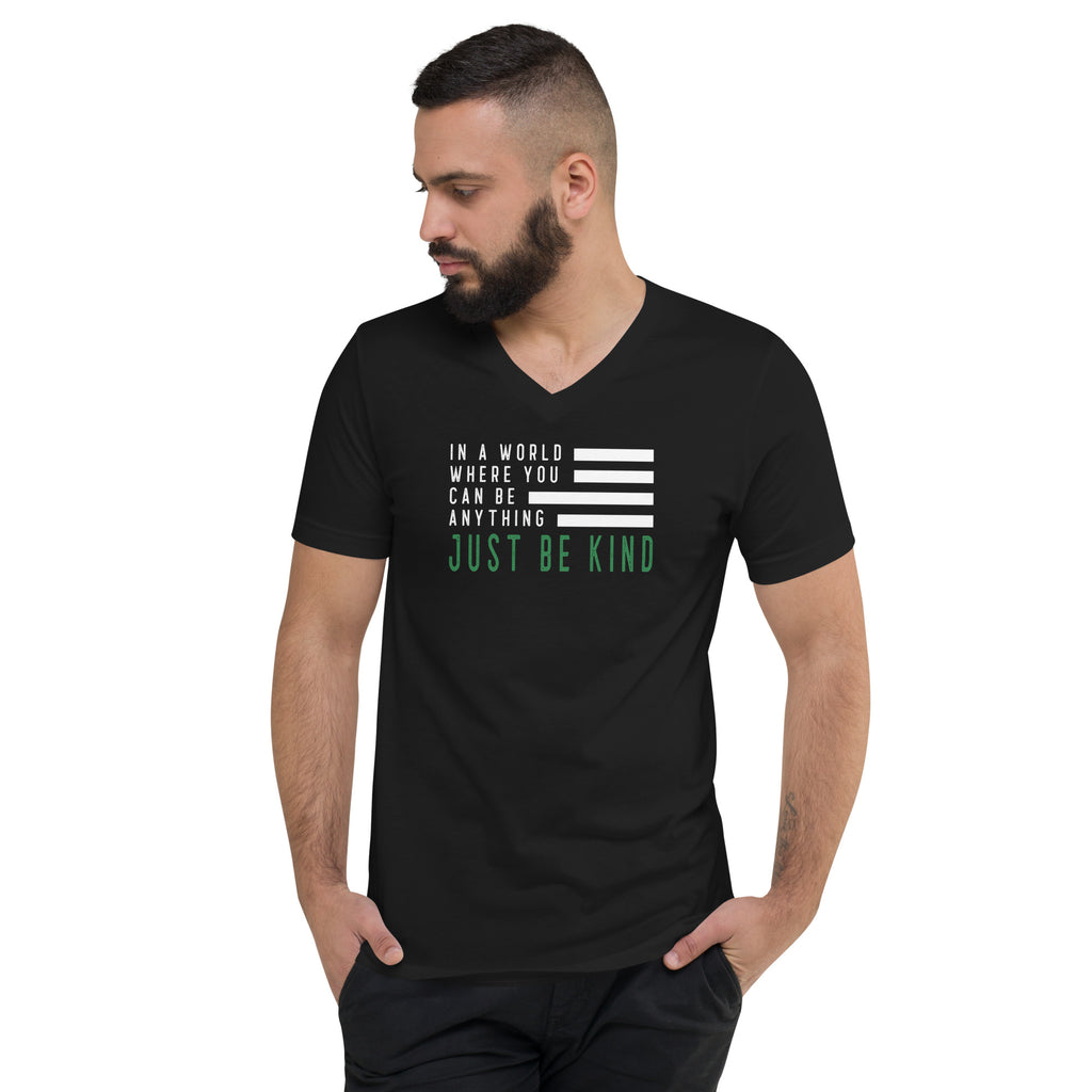 Be Kind V-Neck T-Shirt - Unisex Inspirational Tee | Sasasco