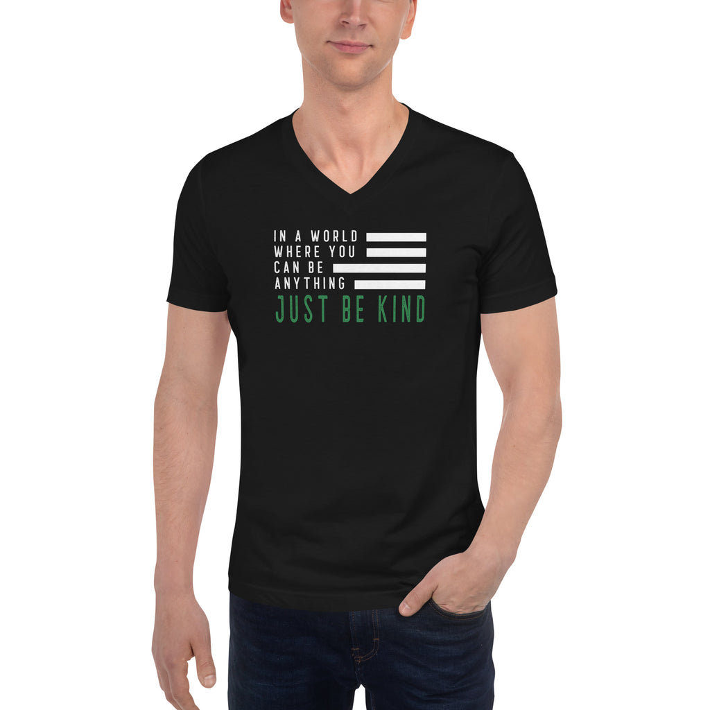 Be Kind V-Neck T-Shirt - Unisex Inspirational Tee | Sasasco