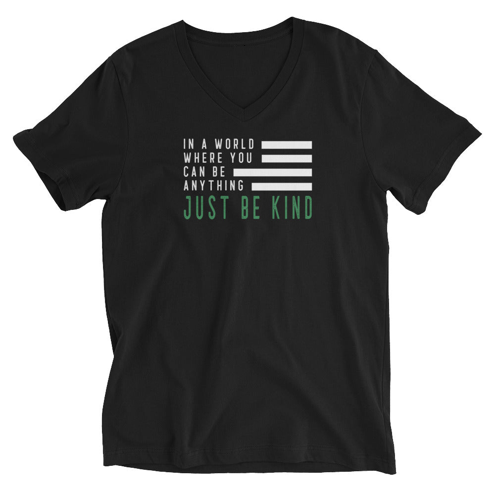Be Kind V-Neck T-Shirt - Unisex Inspirational Tee | Sasasco